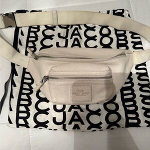 Marc Jacobs Cream Belt Bag with Silver Accents